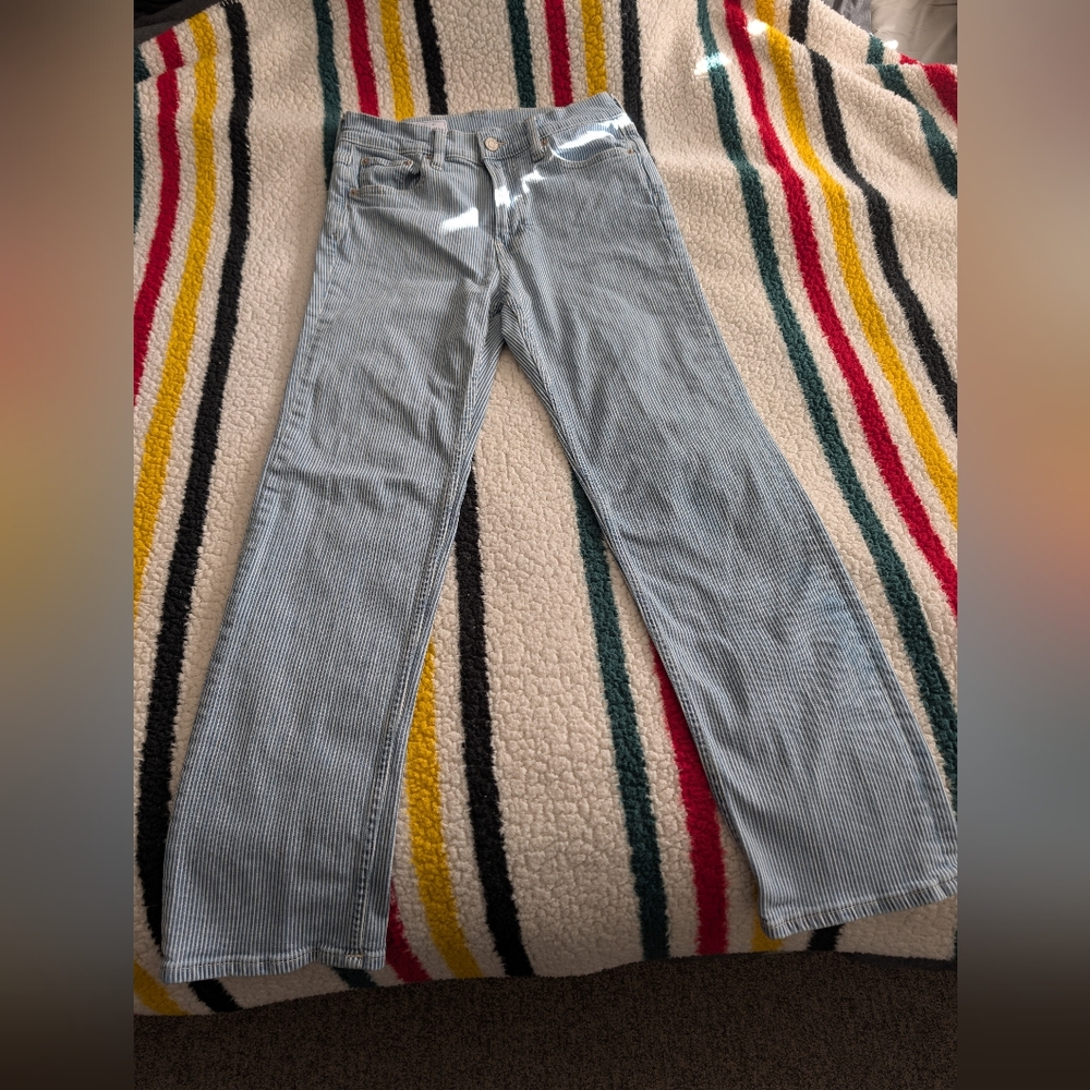 GAP 90s Straight High Rise Jeans - Railroad Stripe - 27 / 4R